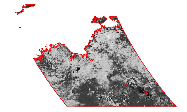 Footprint excluding nodata pixels
