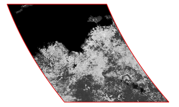 Footprint densified at a 10 km interval ("distance" densification)