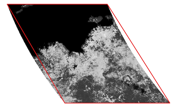 A MODIS tile and footprint in WGS84